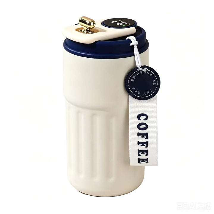 Insulated Stainless Steel Travel Coffee Tumbler with Leakproof Lid and Carry Strap Bowlift