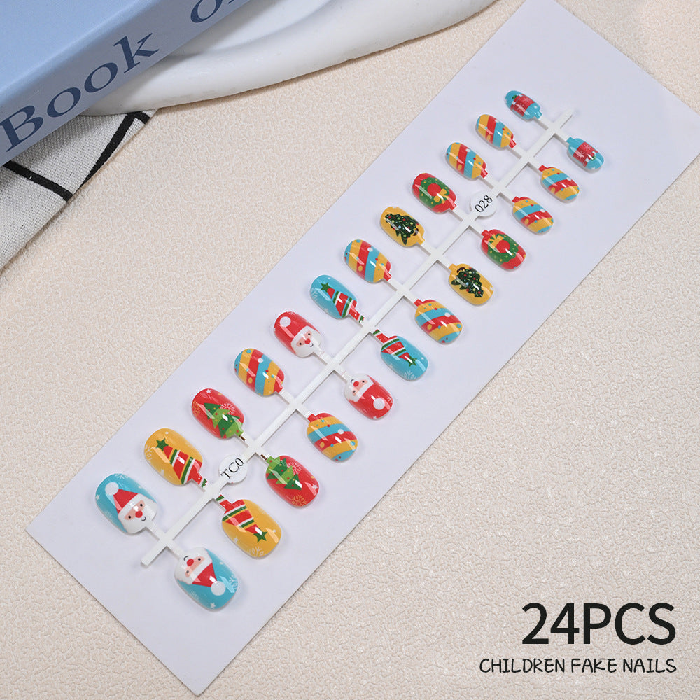 Children's Fun Holiday-Themed Fake Nail Set Bowlift