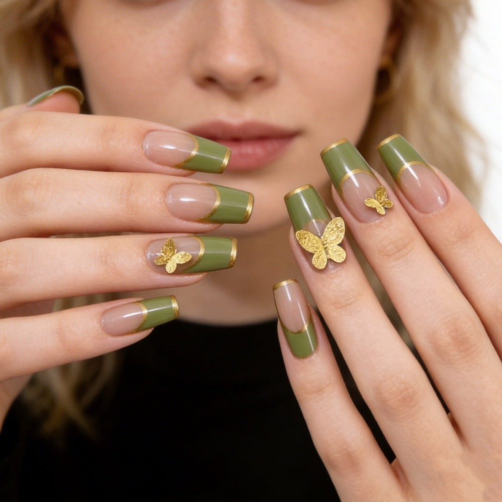 Artificial nails with elegant floral and delicate design Bowlift