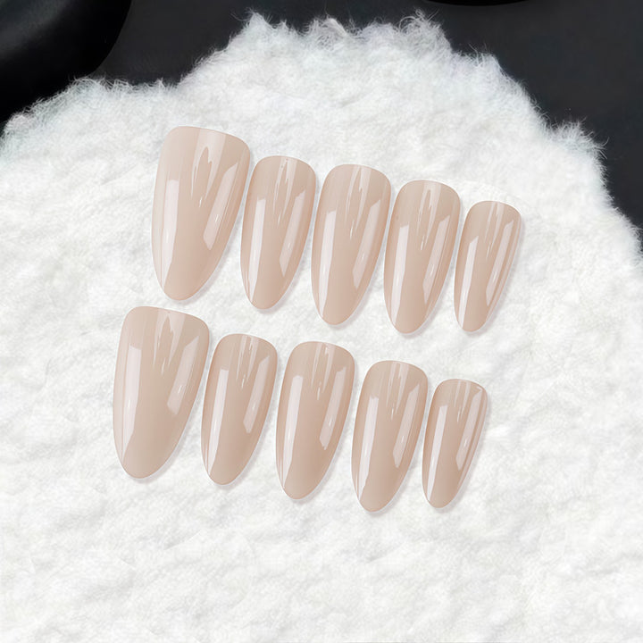 Premium Glossy Almond-Shaped Press-On Nails Bowlift
