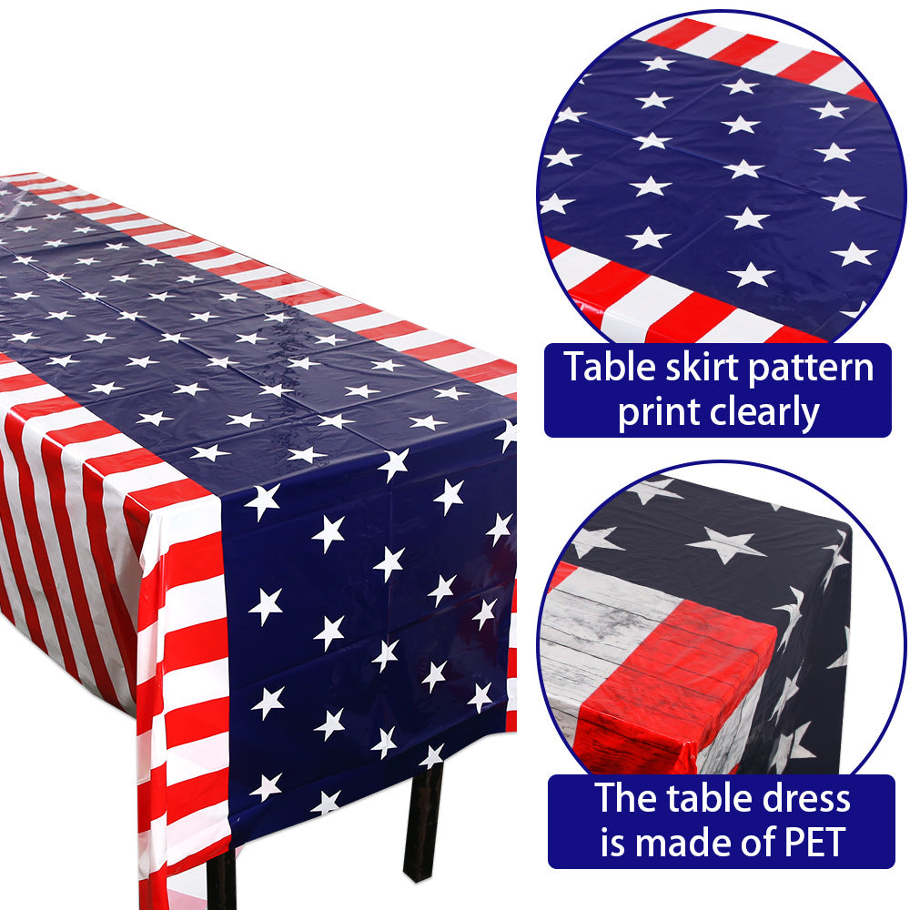 Unisex nan waterproof polyester tablecloth in vintage star stripe design Bowlift