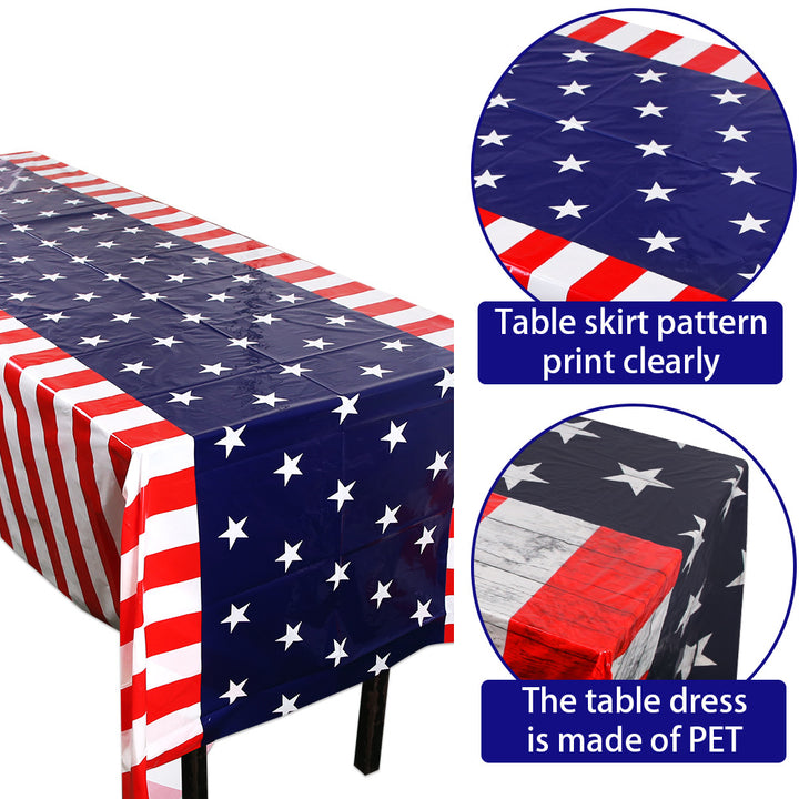 Unisex nan waterproof polyester tablecloth in vintage star stripe design Bowlift