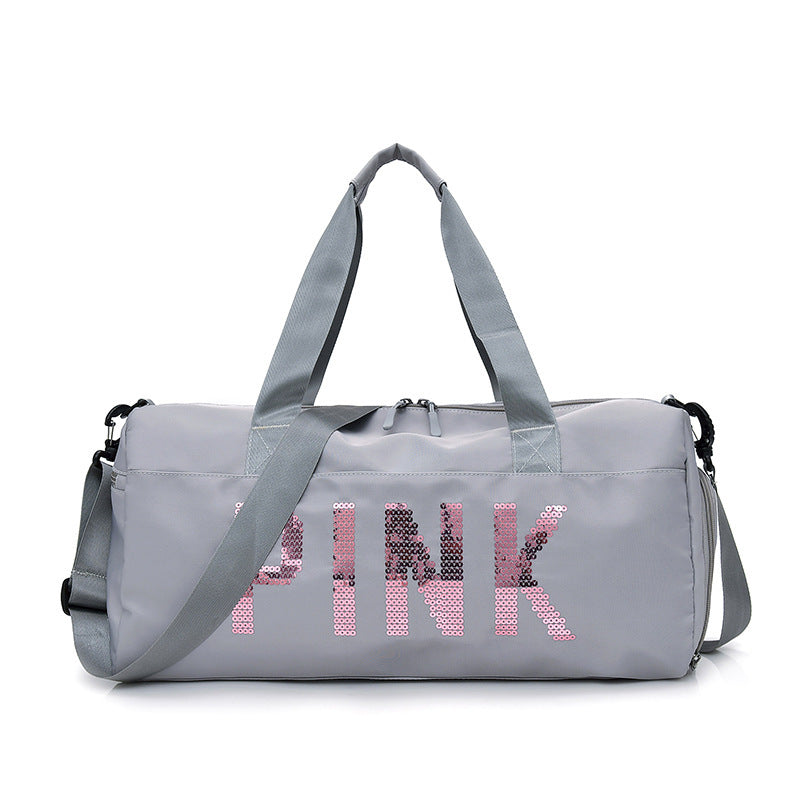 Multifunctional Sports Bag with Shiny Sequin Design Bowlift