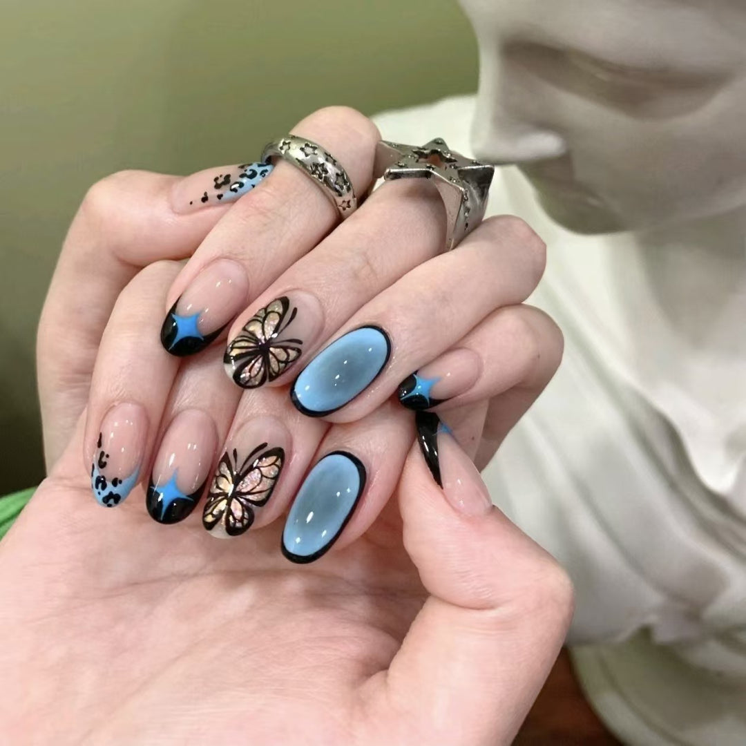 Stylish Artistic Press-On Nail Set Bowlift