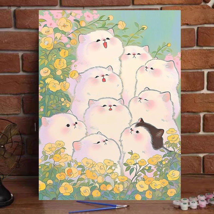 Whimsical Cat-Themed Paint by Numbers Art Kit Bowlift