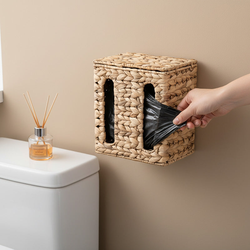 Wall-Mounted Wicker Storage Basket Bowlift