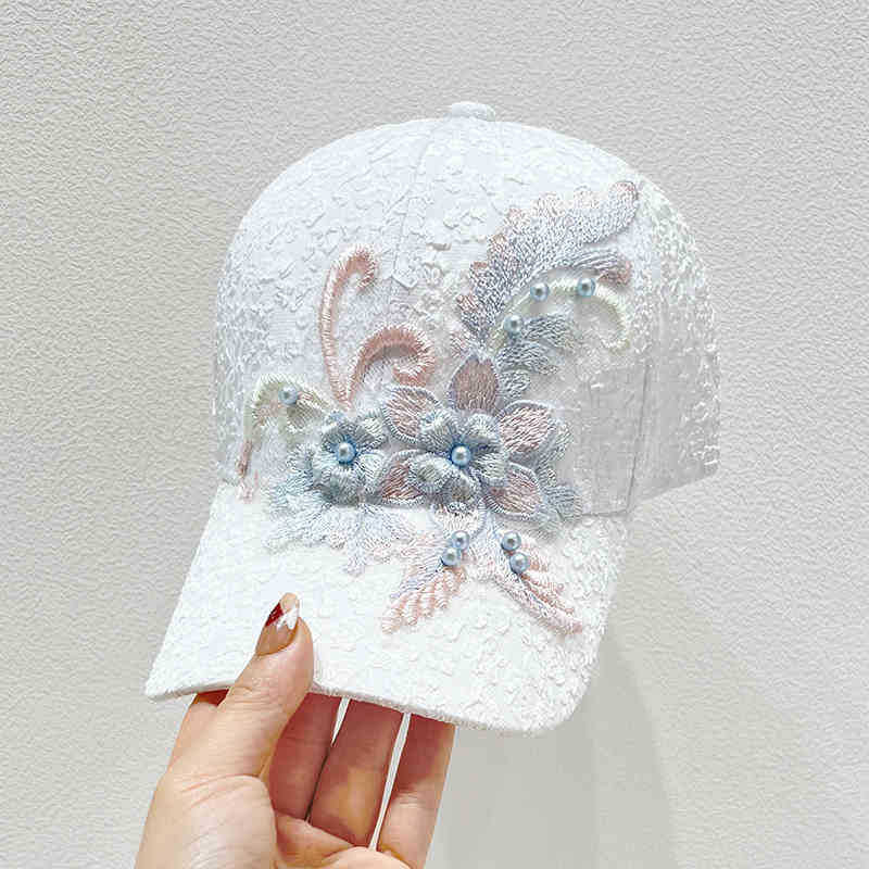 Women's Embroidered Lace Baseball Cap Bowlift