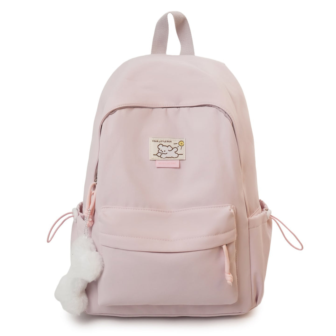 Cute Plush-Embellished Casual Backpack Bowlift