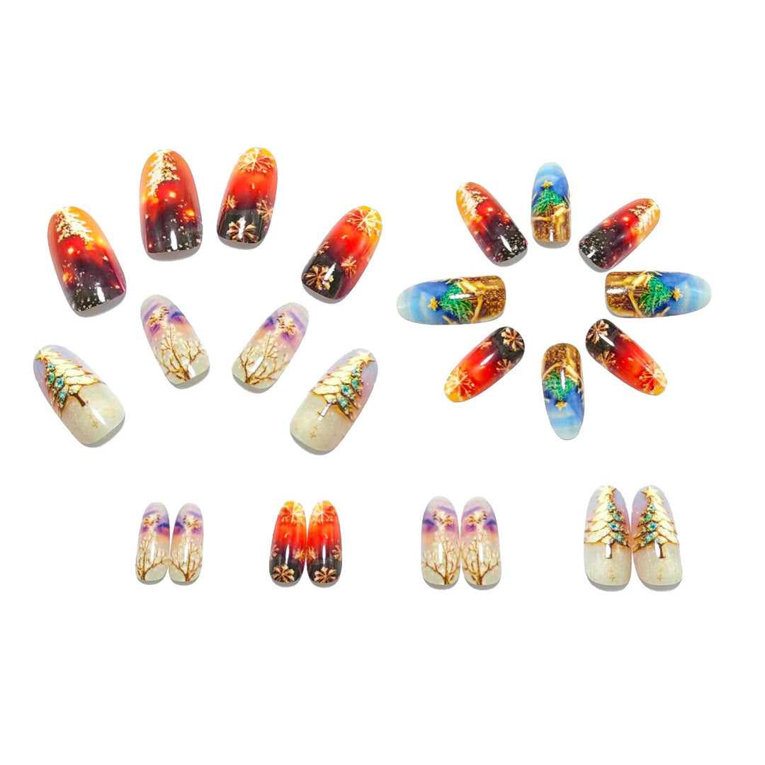 Artificial Nails in Creative Christmas Design Bowlift