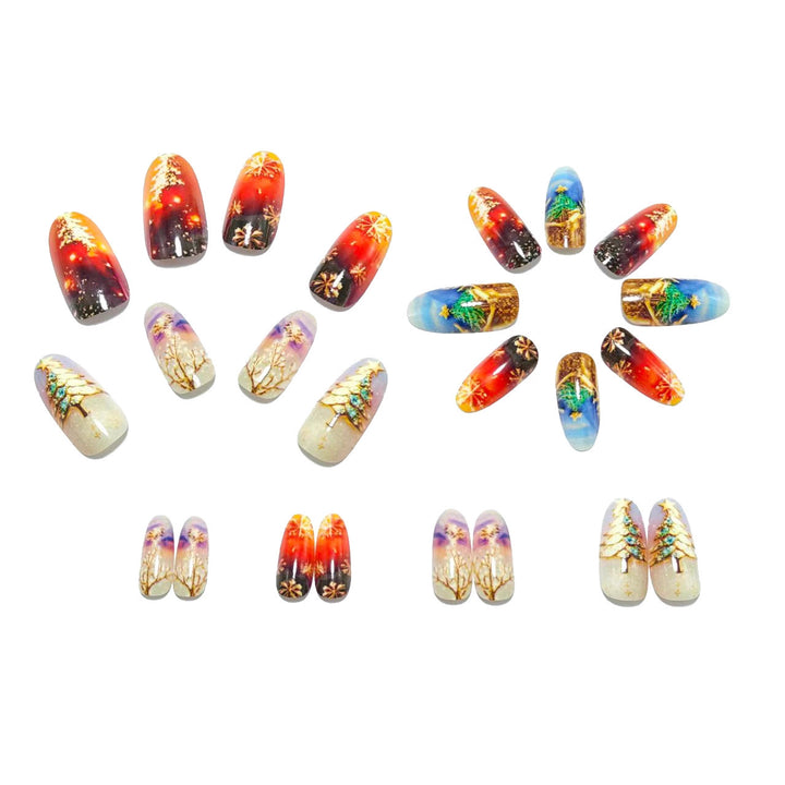 Artificial Nails in Creative Christmas Design Bowlift