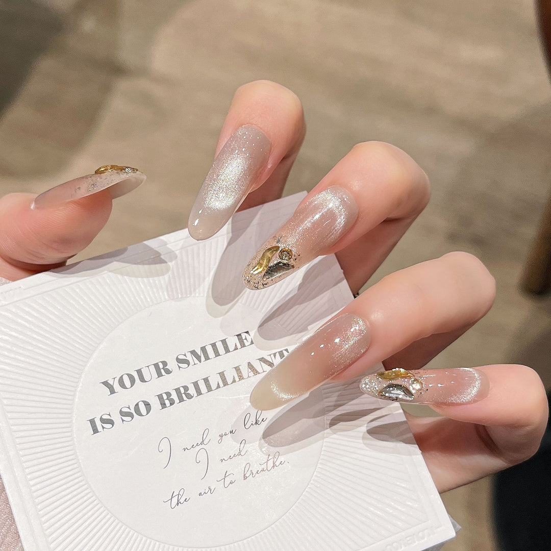 Glitter-Embellished Press-On Nail Extensions Bowlift