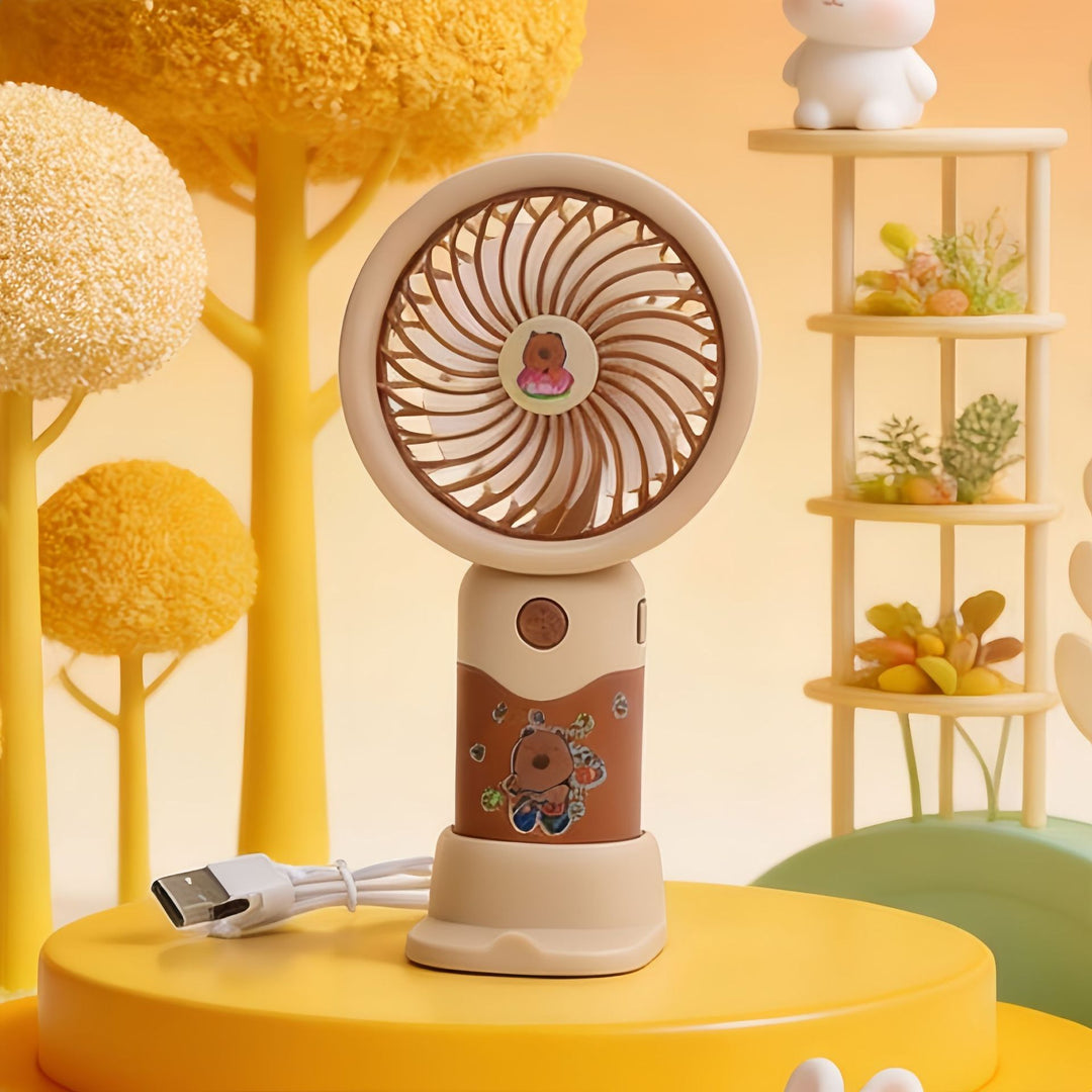 Portable Hand Fan with Custom Designed Animal Pattern Bowlift