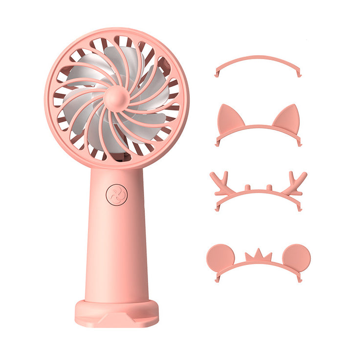 Ladies Portable Mini Hand Fan with Creative Ear Design Bowlift