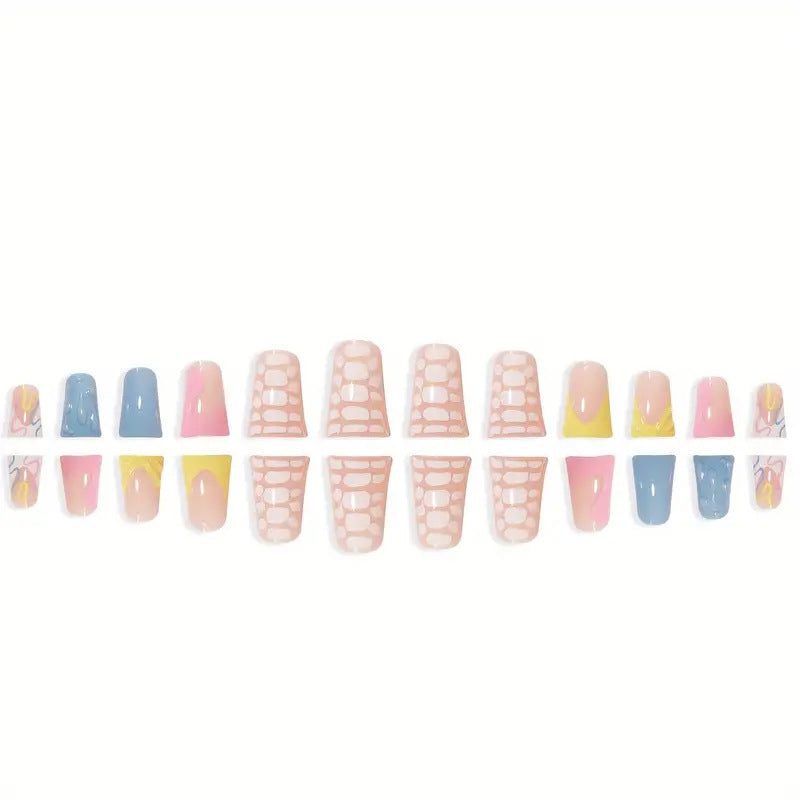 Creative Drip Effect Press-On Nails Bowlift