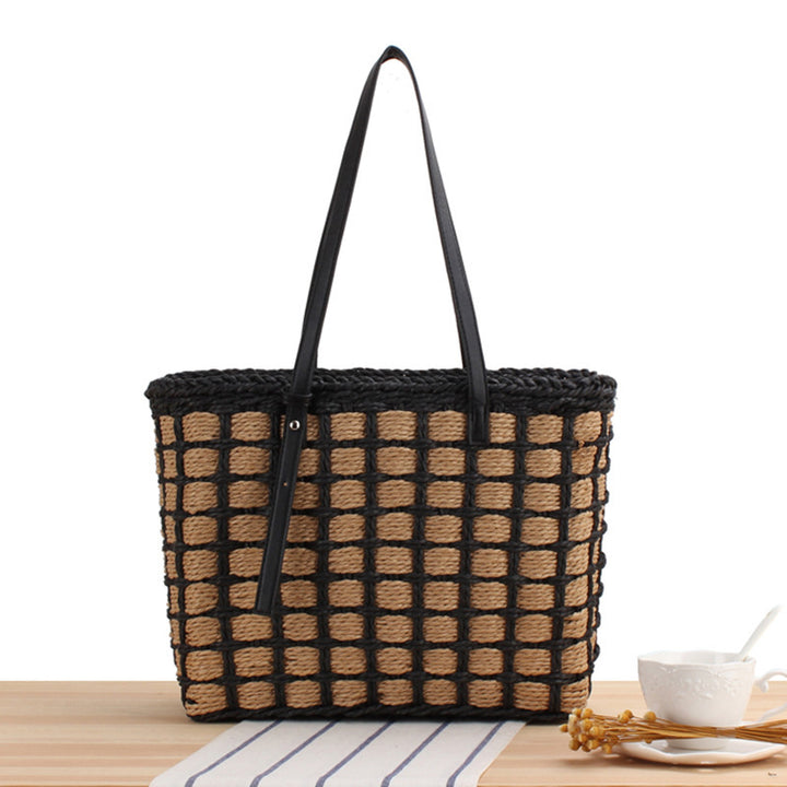 Hand-knotted tote bag made of natural material with elegant leather handles Bowlift