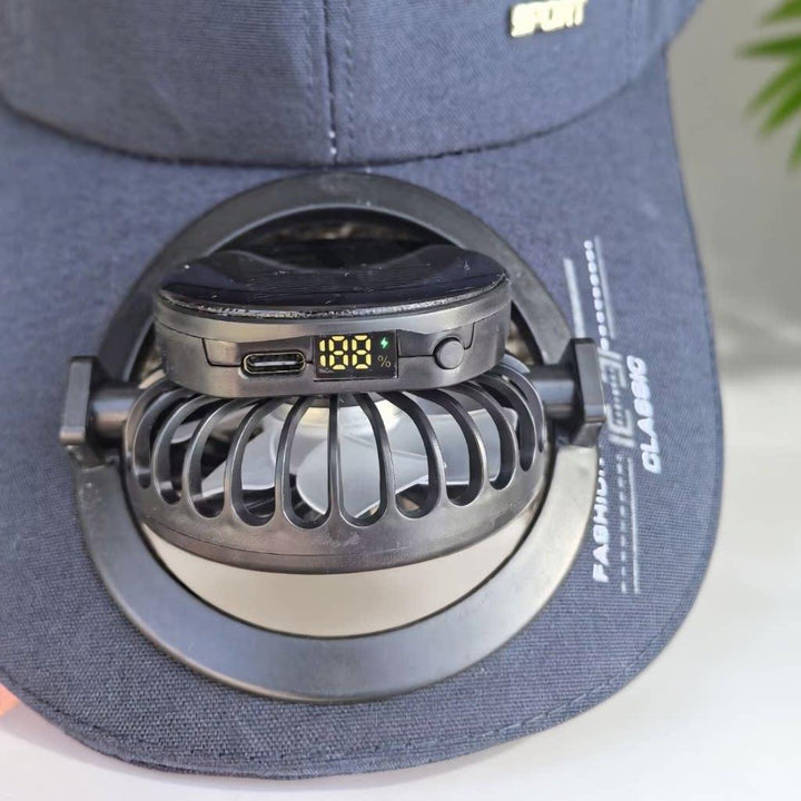 Portable solar-powered USB-C fan with digital battery indicator Bowlift