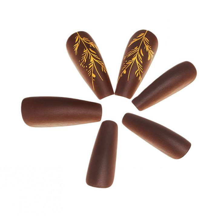 Artificial nails with elegant botanical design Bowlift