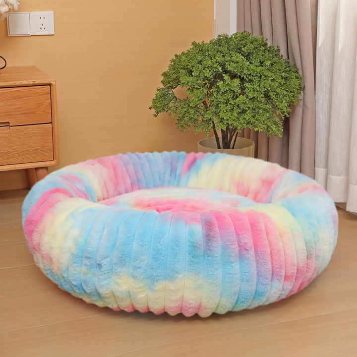 Women Round Cuddle Bed with High Edges Bowlift