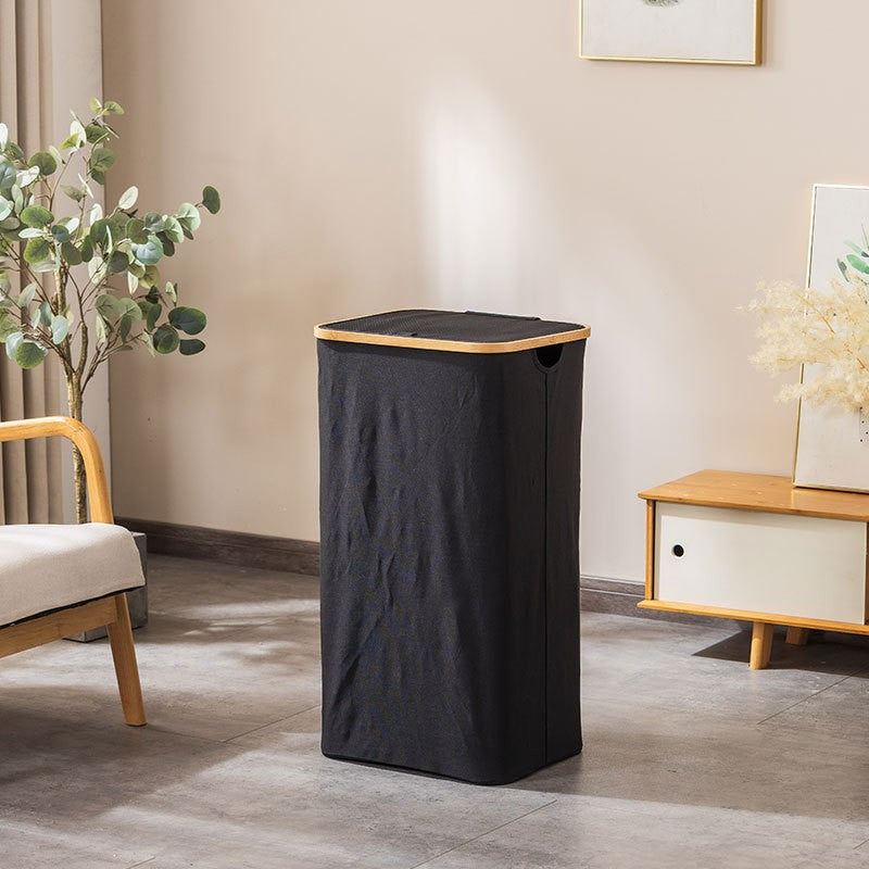 Laundry basket with removable lid and bamboo frame Bowlift