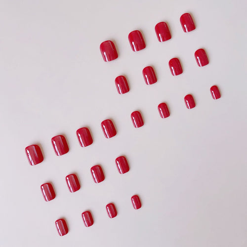 Acrylic nail set with shiny Bordeaux finish Bowlift