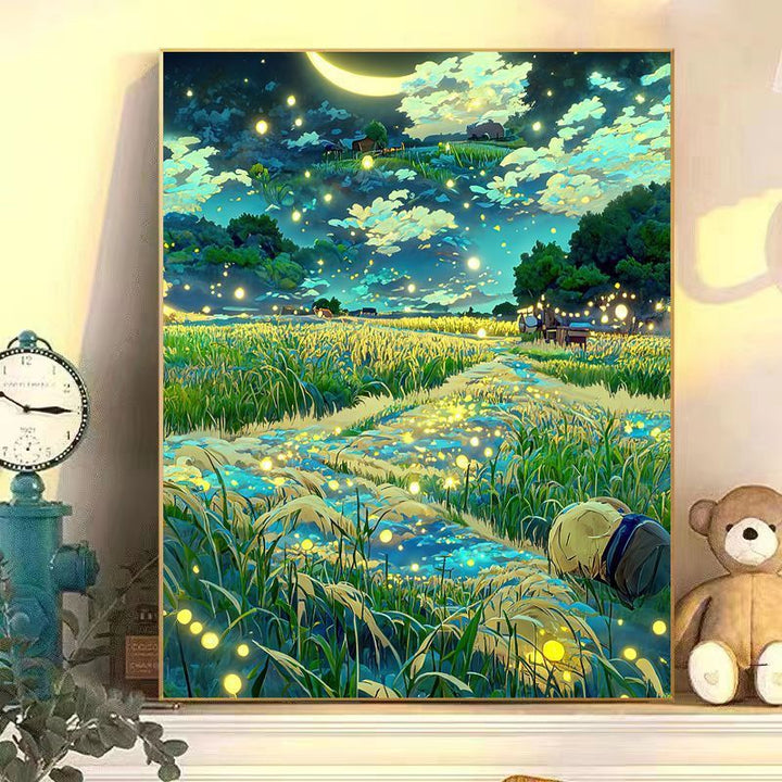 Enchanting Moonlit Landscape Canvas Art Bowlift