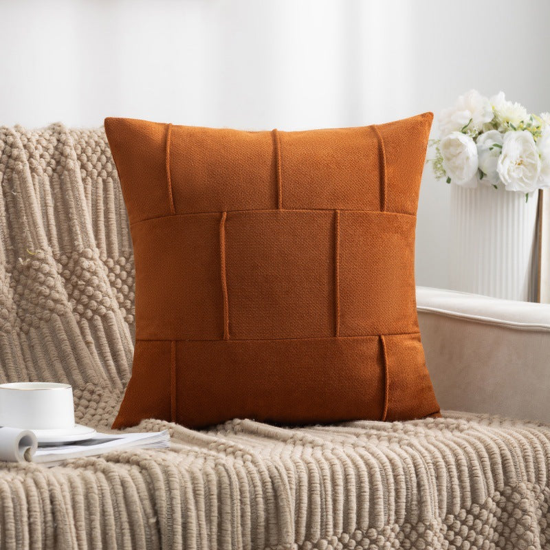 Square Textured Patchwork Throw Pillow Cover Bowlift