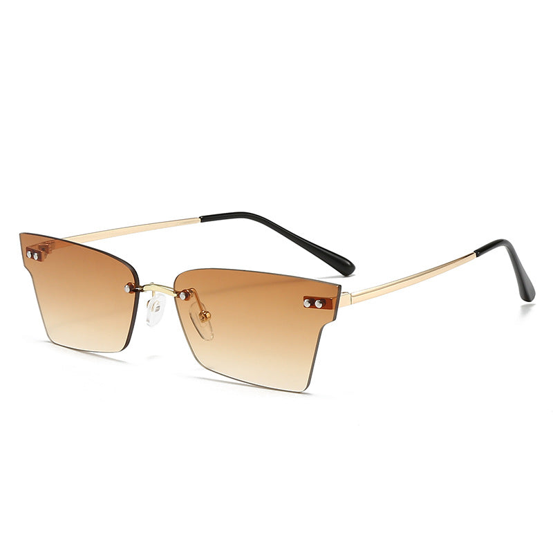 Ladies trendy geometric sunglasses with ultra-light frame Bowlift
