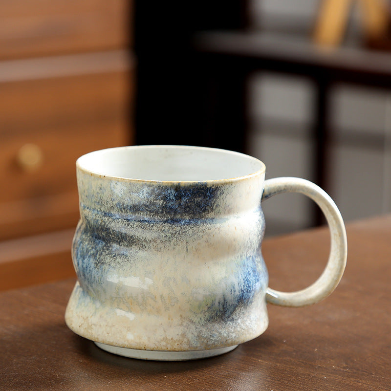 Handcrafted Wavy Ceramic Coffee Mug Bowlift