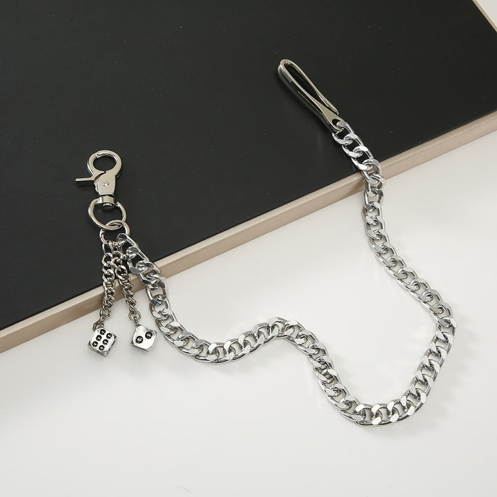 Fashionable chain keychain with cube pendants Bowlift