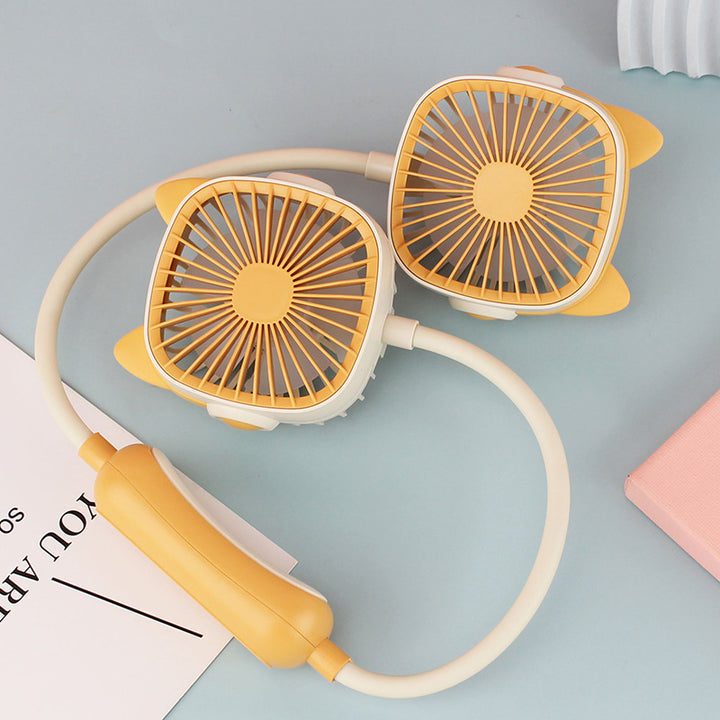 Women Portable Neck Fan with Cute Design and Flexible Adaptability Bowlift