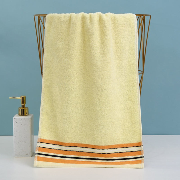 Premium Terry Bath Towel With Elegant Striped Border Bowlift