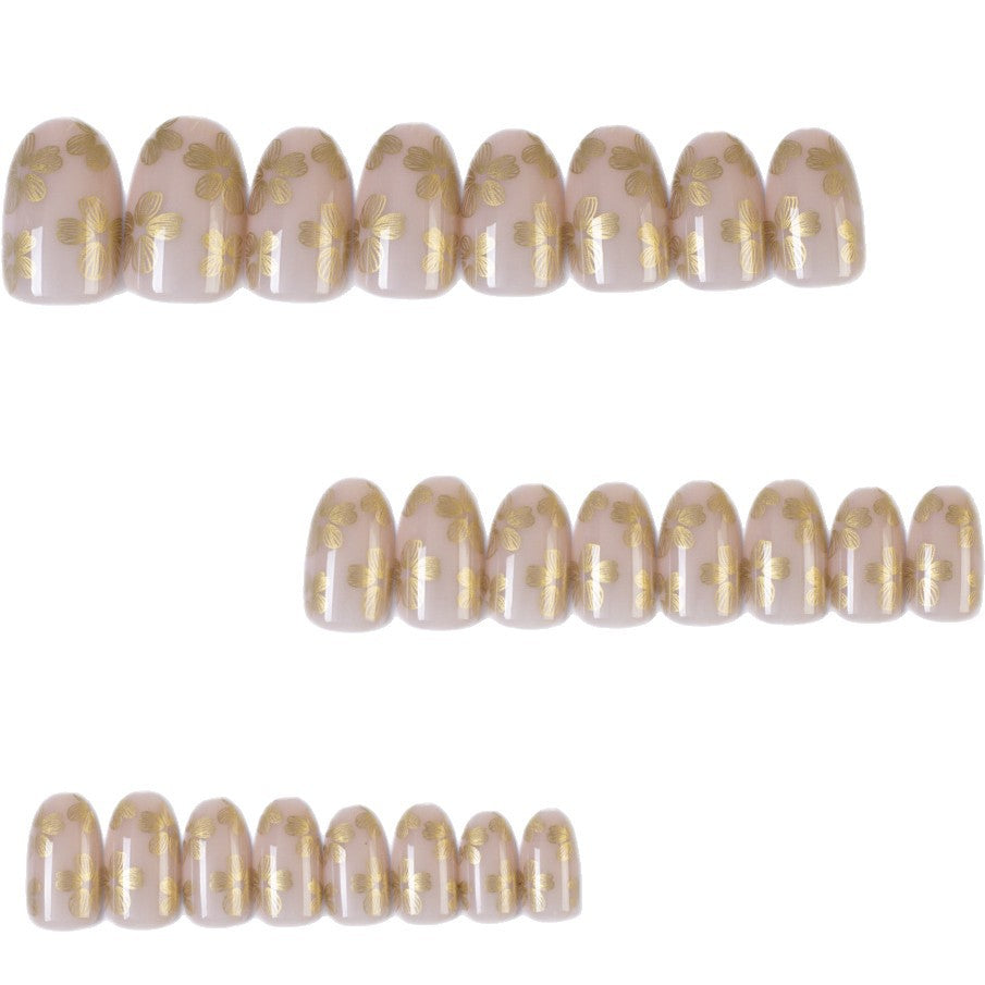 Artificial Nails in Delicate Flower Design Bowlift
