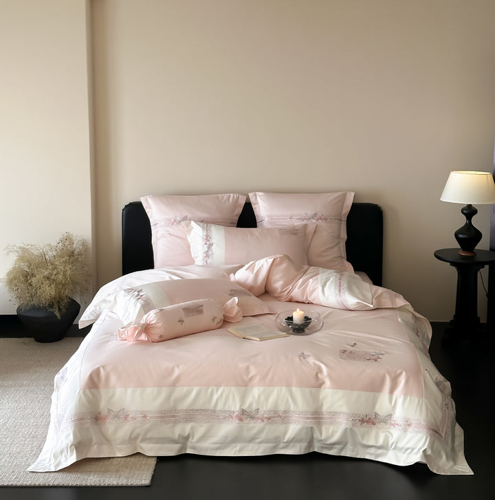 Luxury Embroidered Cotton Duvet Cover Set