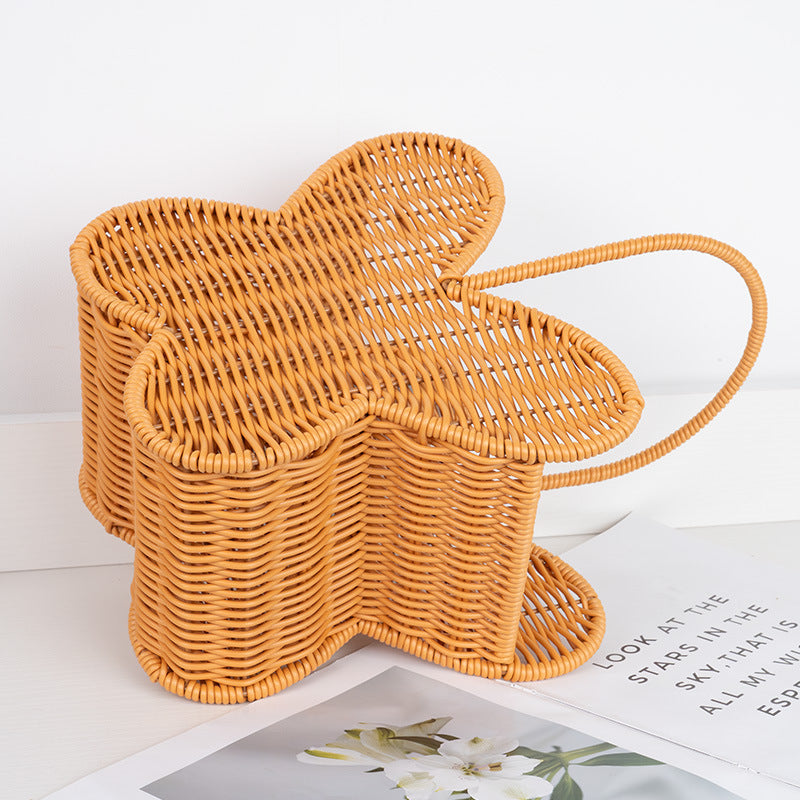 Butterfly-Shaped Woven Storage Basket Bowlift