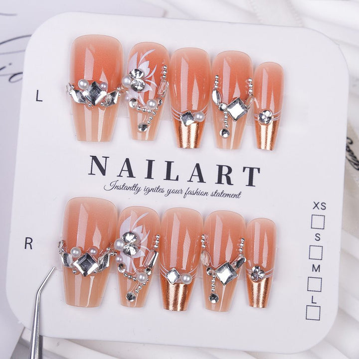 Artistic Press-On Nail Set with Cute Character Designs Bowlift