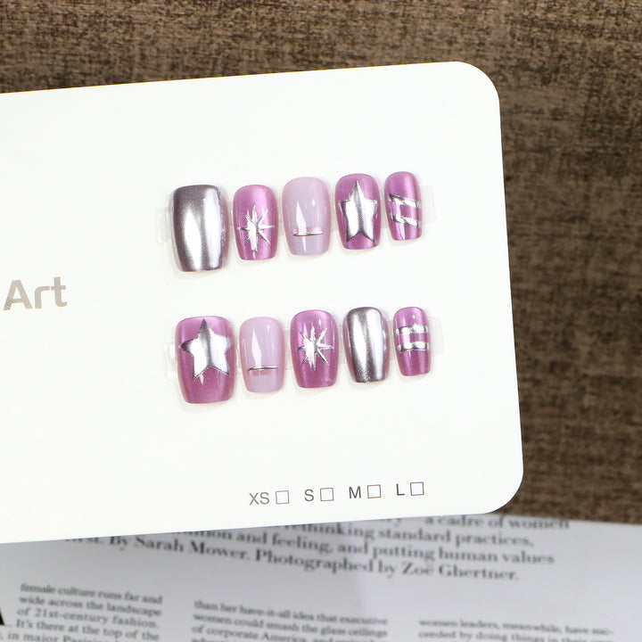 Artistic Press-On Nail Design Bowlift