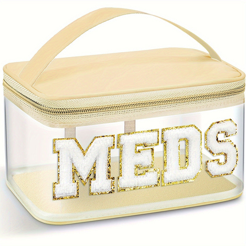 Transparent cosmetic organizer bag with glitter details Bowlift