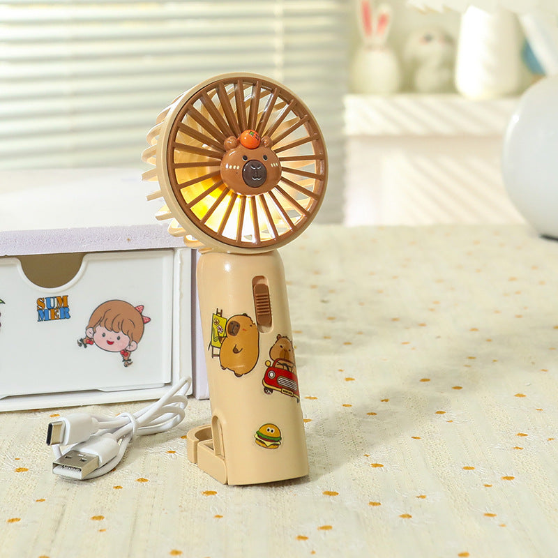 Ladies portable LED handheld fan in playful animal design Bowlift