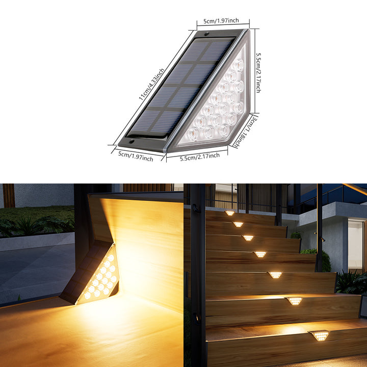 Triangular Solar Powered LED Corner Step Light Bowlift