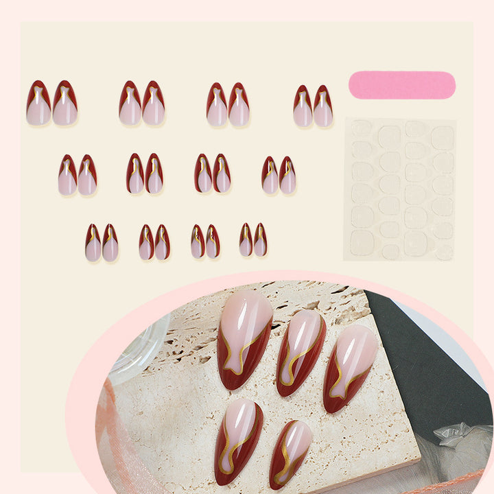 Artistic Nail Art Set with Elegant Swirl Design Bowlift