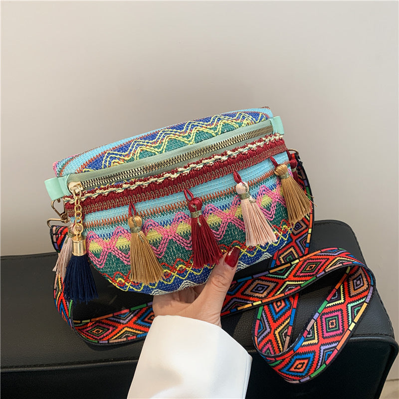 Colorful Embroidered Crossbody Bag Bowlift