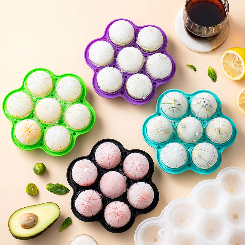 Silicone Ice Cube Tray with Basketball Design Bowlift