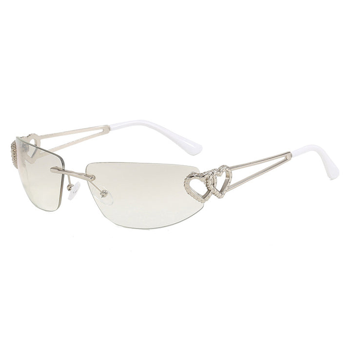 Women's Cat-Eye Sunglasses with Unique Heart Design and Protective UV Filter Bowlift