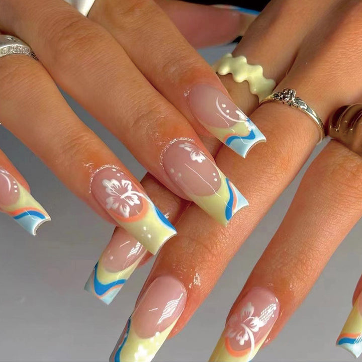 Artful acrylic nails with maritime design Bowlift
