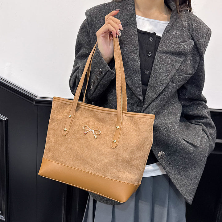 WoStylish Faux Suede Tote Bag Bowlift
