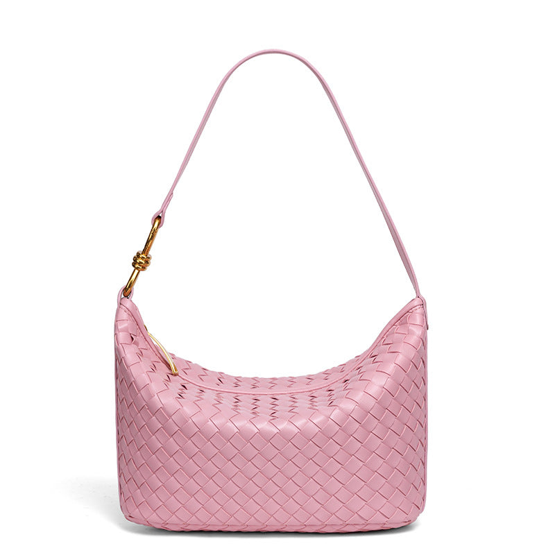 Stylish Woven Leather Handbag Bowlift