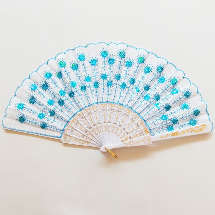 Ladies handcrafted fan with exquisite embroidery Bowlift