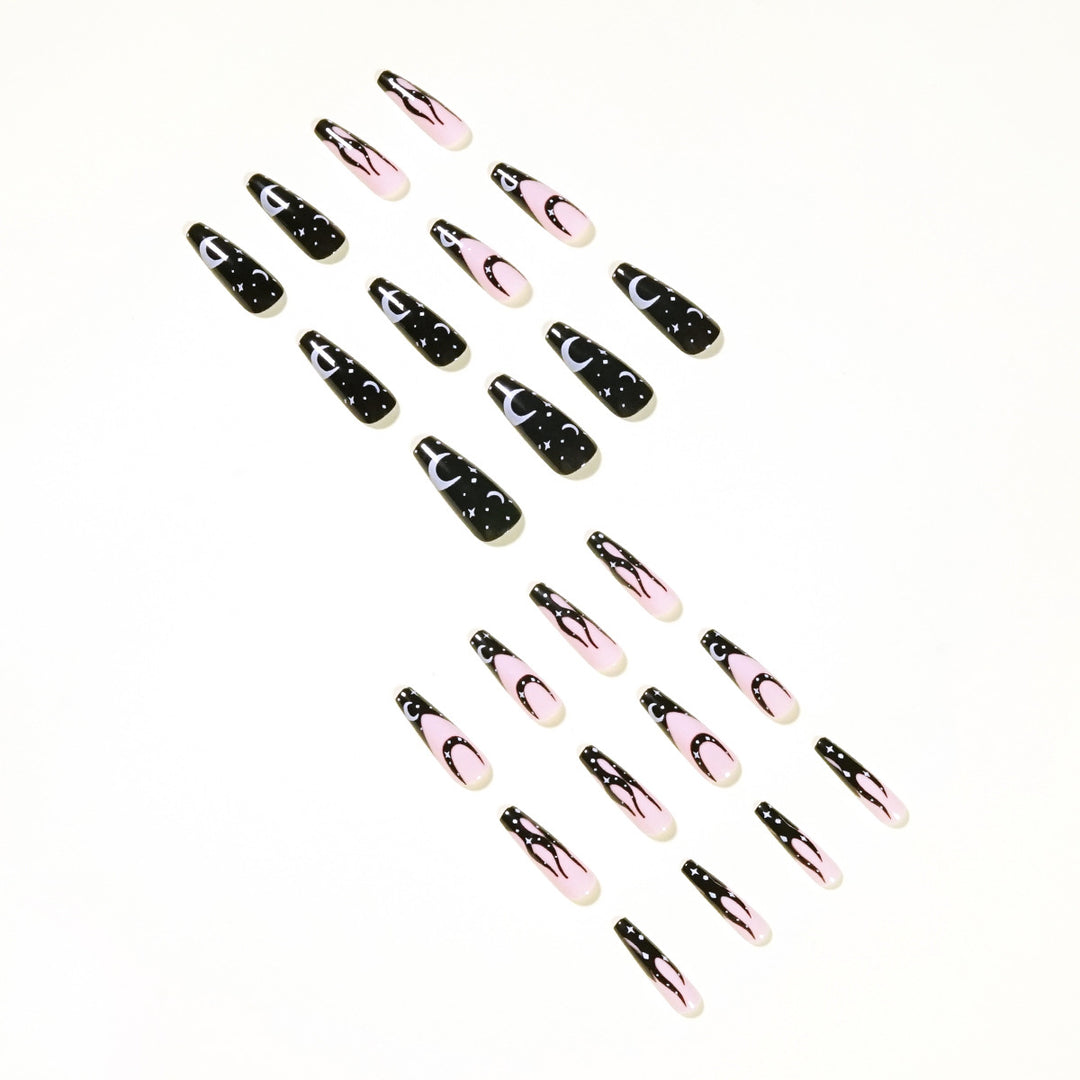 Artistic Nail Extensions with Creative Design and Glittering Accents Bowlift