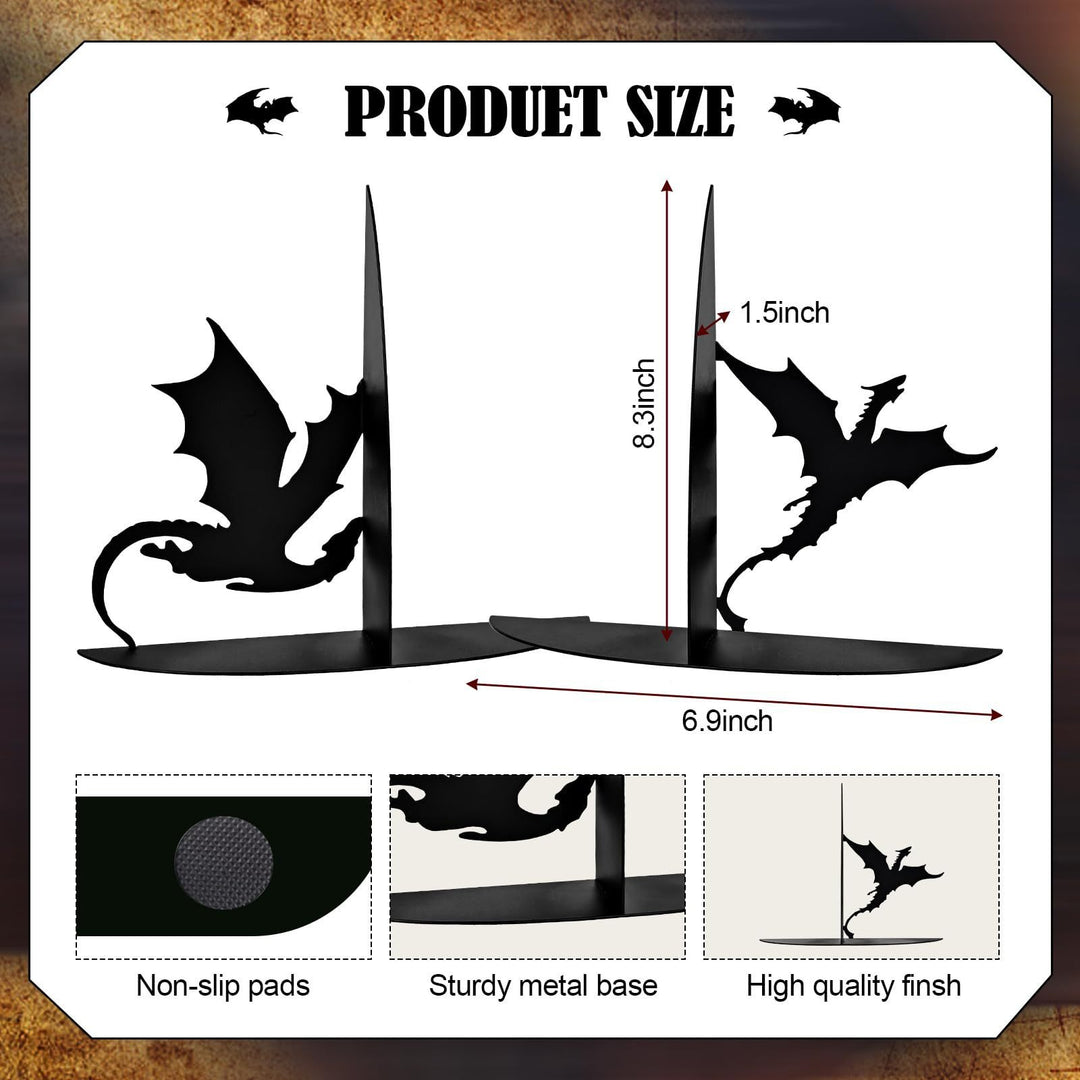 Dragon-Themed Decorative Bookends