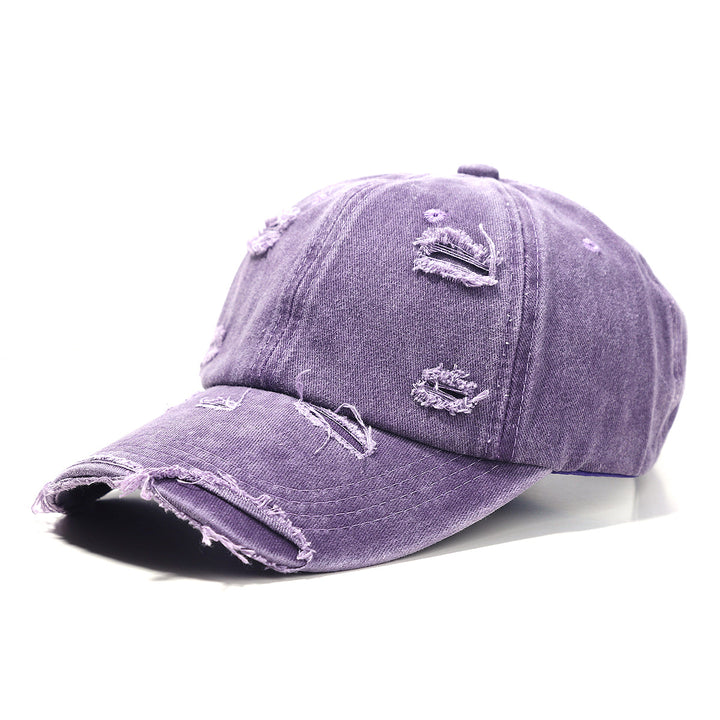 Women's washed baseball cap with destroyed look Bowlift